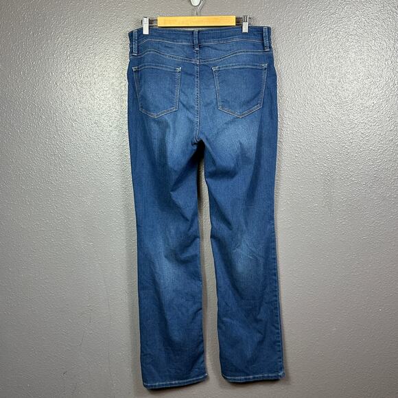 NYDJ Marilyn Straight Jeans Womens 12 Medium Wash Blue Stretch - Picture 2 of 5